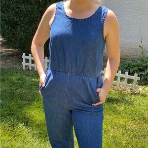 Versatile, jean romper fits like a medium